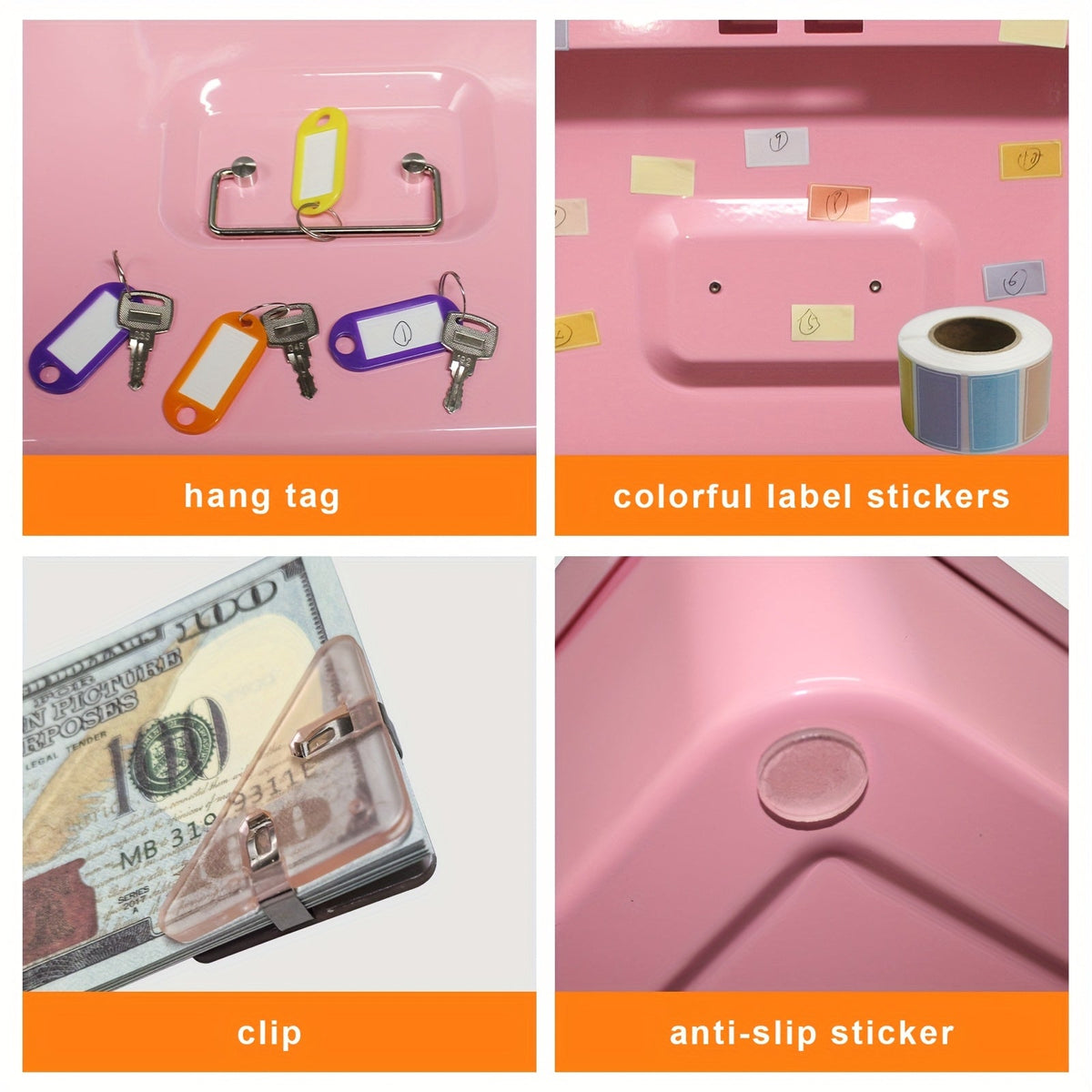 Grande caisse verrouillable avec plateau à monnaie – Coffre de sécurité en métal avec 6 accessoires pour caisse enregistreuse, maison, bureau et entreprise, 6 couleurs, options de verrouillage à clé et à combinaison