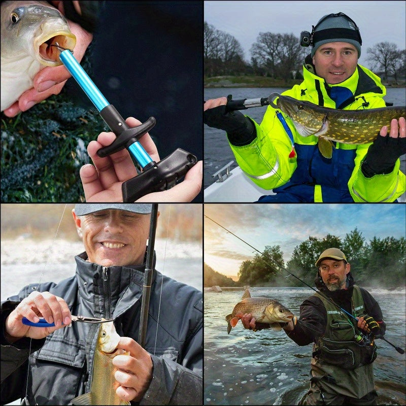 Ensemble de pinces de pêche 7 pièces : pince à poisson, décrocheur d'hameçons, écailleur, sac de rangement, acier inoxydable résistant à la corrosion pour pêche en eau douce et en mer – Cadeau de pêche pour homme
