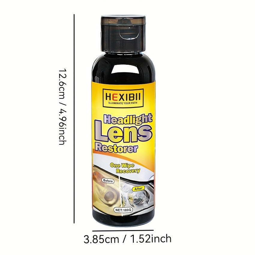 Liquide de restauration de phares de voiture 100 ml – Agent de revêtement par placage cristallin pour l'oxydation, le jaunissement, les rayures et le ternissement – Solution de remise à neuf et d'amélioration des phares – Velora