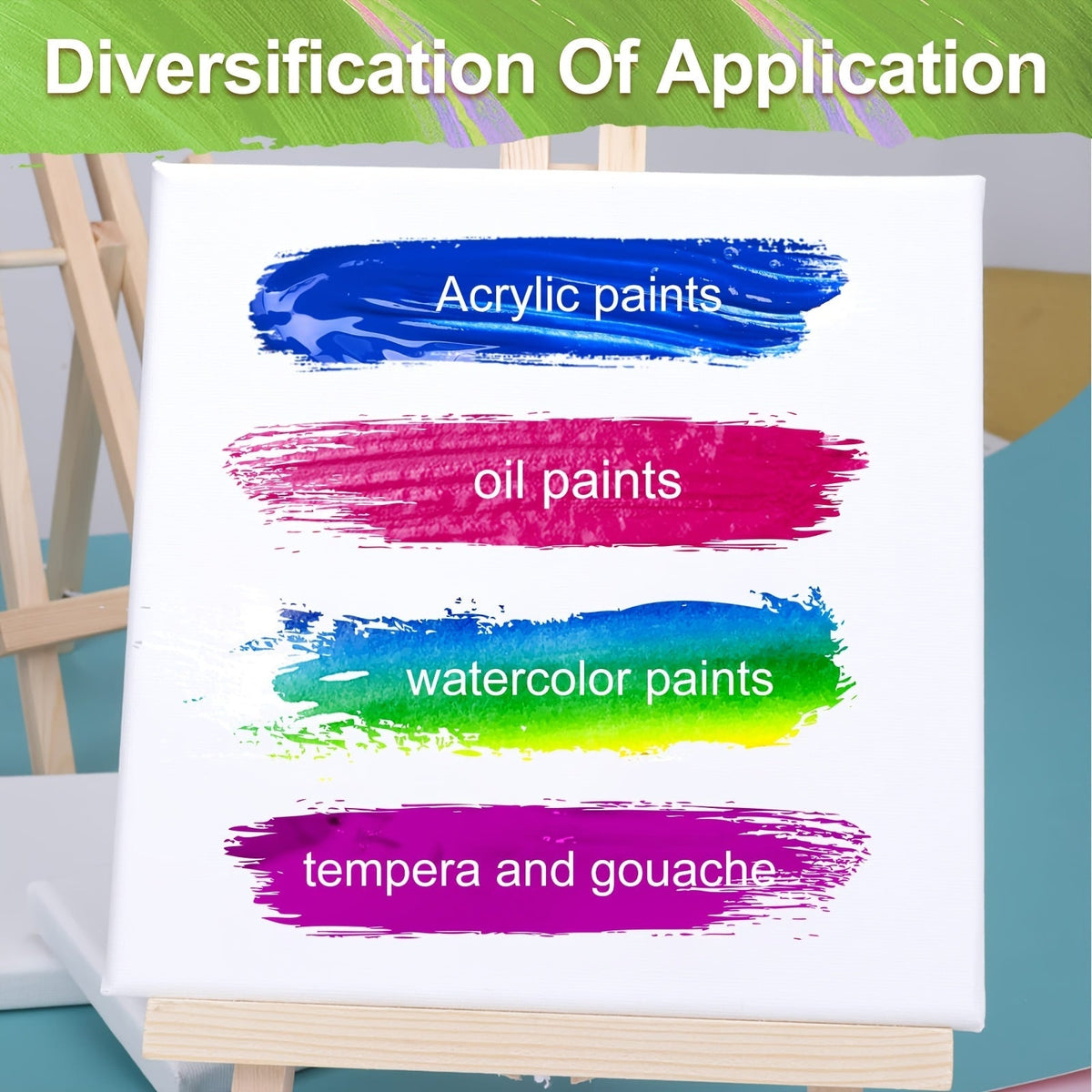 Lot de toiles tendues apprêtées en blanc, 100 % coton – Ensembles ronds, rectangulaires et carrés de 10, 15 et 20 pièces – Châssis entoilés d'artiste pour peinture acrylique, à l'huile, pouring et techniques mixtes