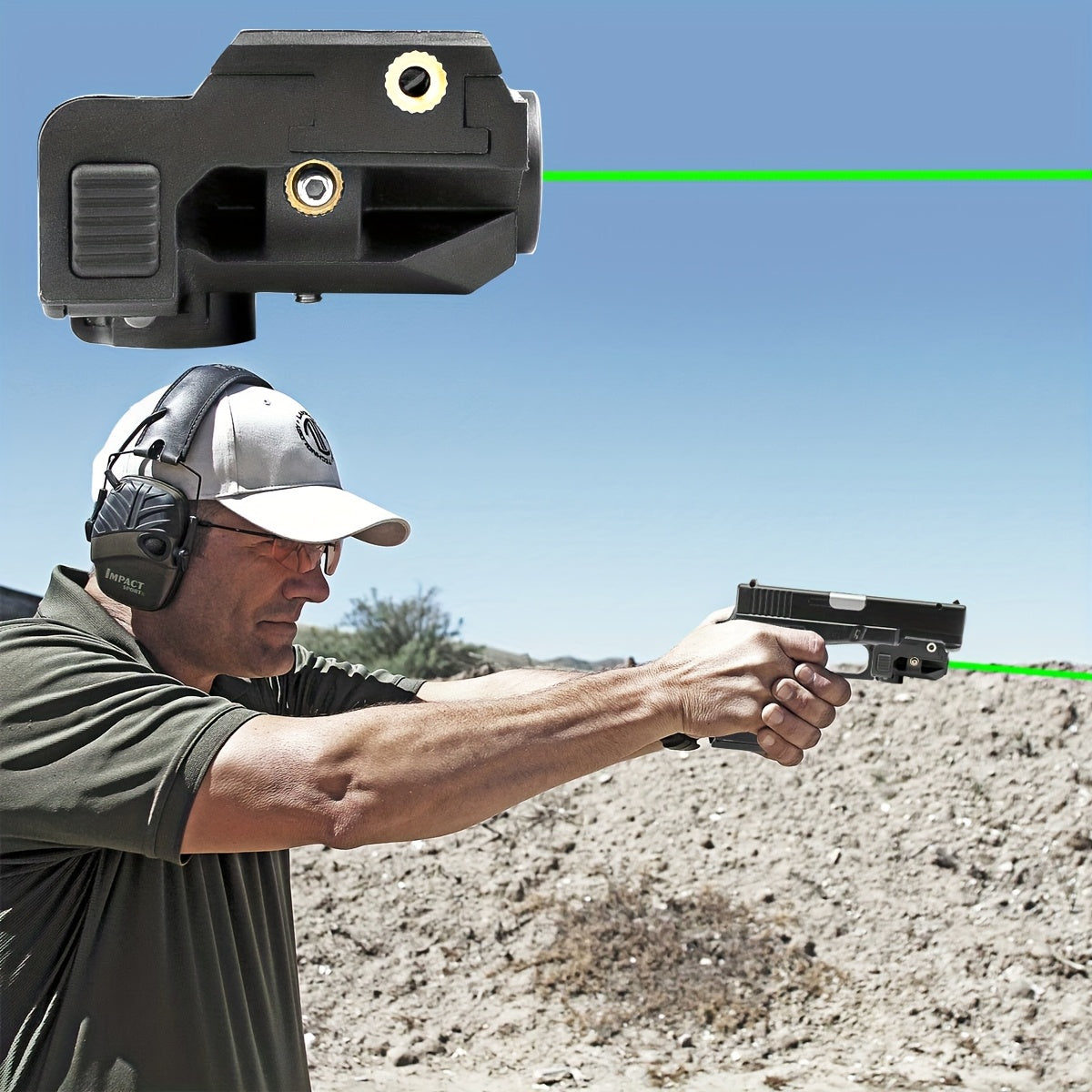 Viseur laser vert ultra-compact pour armes de poing et pistolets – Recharge USB magnétique, rail Picatinny 20 mm, interrupteur marche/arrêt ambidextre, nylon PA66, portée visible de 150 à 300 m – 7 variantes de couleurs et de charge