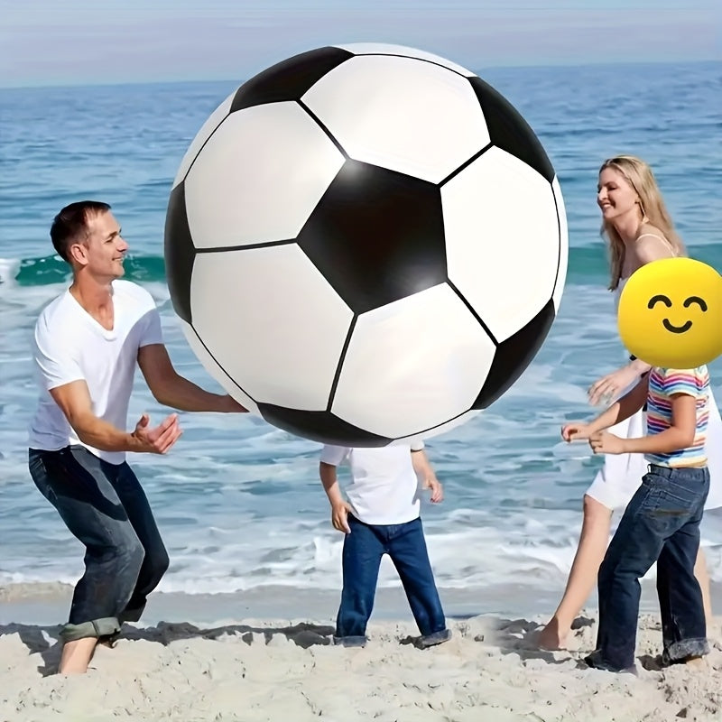 Ballon de football gonflable géant de 102 cm - Jouet d'extérieur extra large pour fêtes à la piscine, jeux de jardin, plage et aire de jeux, ballon de décoration de fête réutilisable pour enfants et adultes
