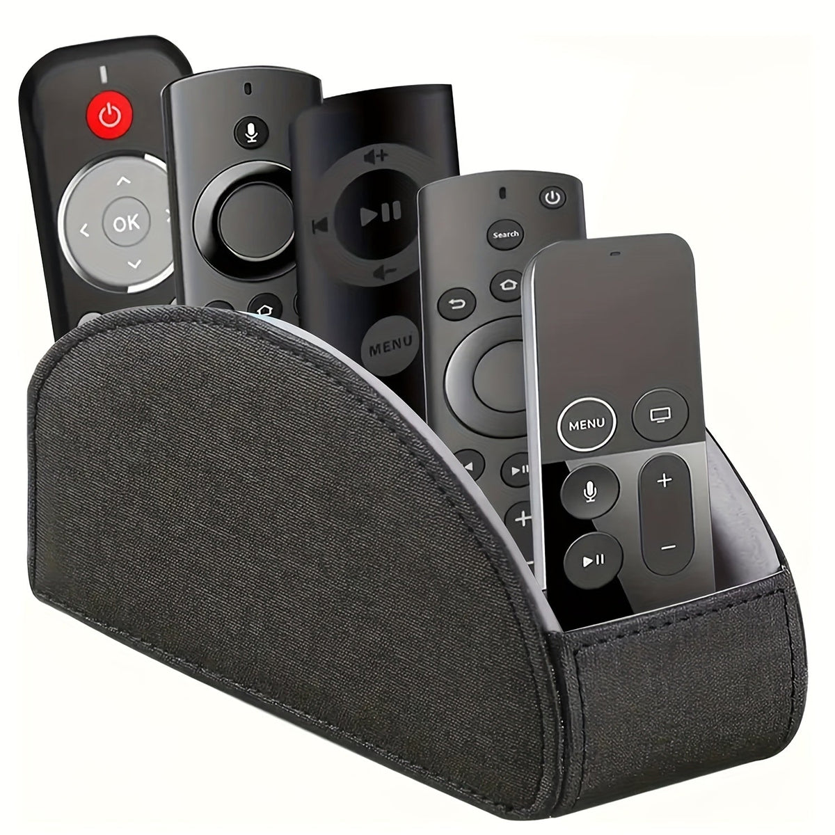 Support de télécommande à 5 compartiments, organisateur de bureau en similicuir pour salon, permet de ranger télécommandes TV, stylos, lunettes, pinceaux de maquillage, fournitures de bureau, boîte de rangement décorative pour la maison