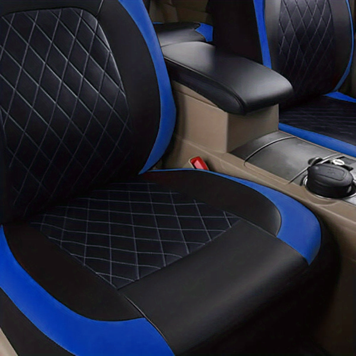 Housses de siège auto universelles en cuir synthétique, imperméables et matelassées, avec rembourrage en mousse, adaptées à toutes les saisons pour voitures, SUV et camions, gris, noir, rouge, bleu, lot de 1 ou 12 pièces