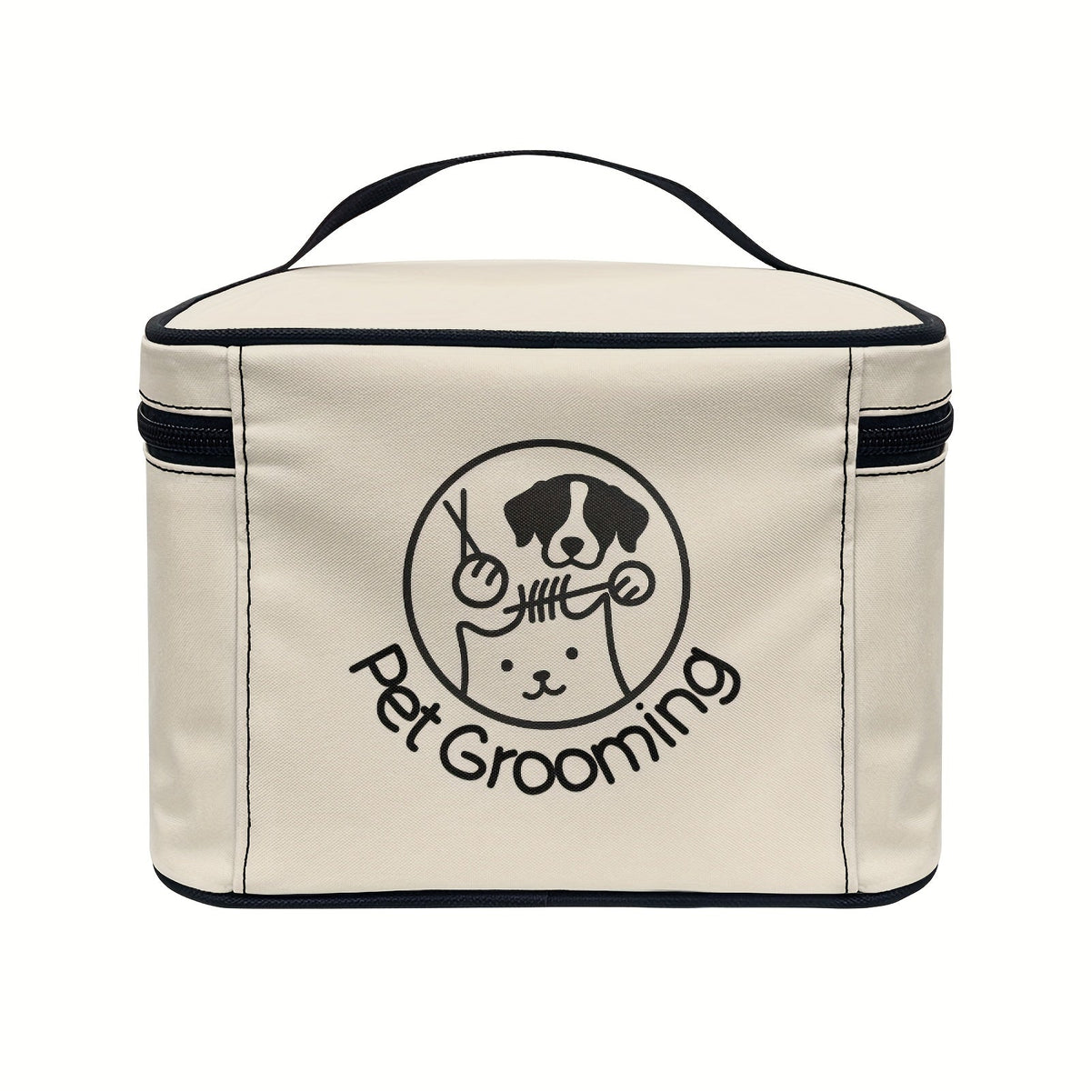 Sac de rangement pour accessoires de toilettage pour chiens et chats – Organisateur portable avec poignée et double fermeture éclair, trousse de toilettage pour animaux de voyage, cadeau idéal pour les amoureux des animaux