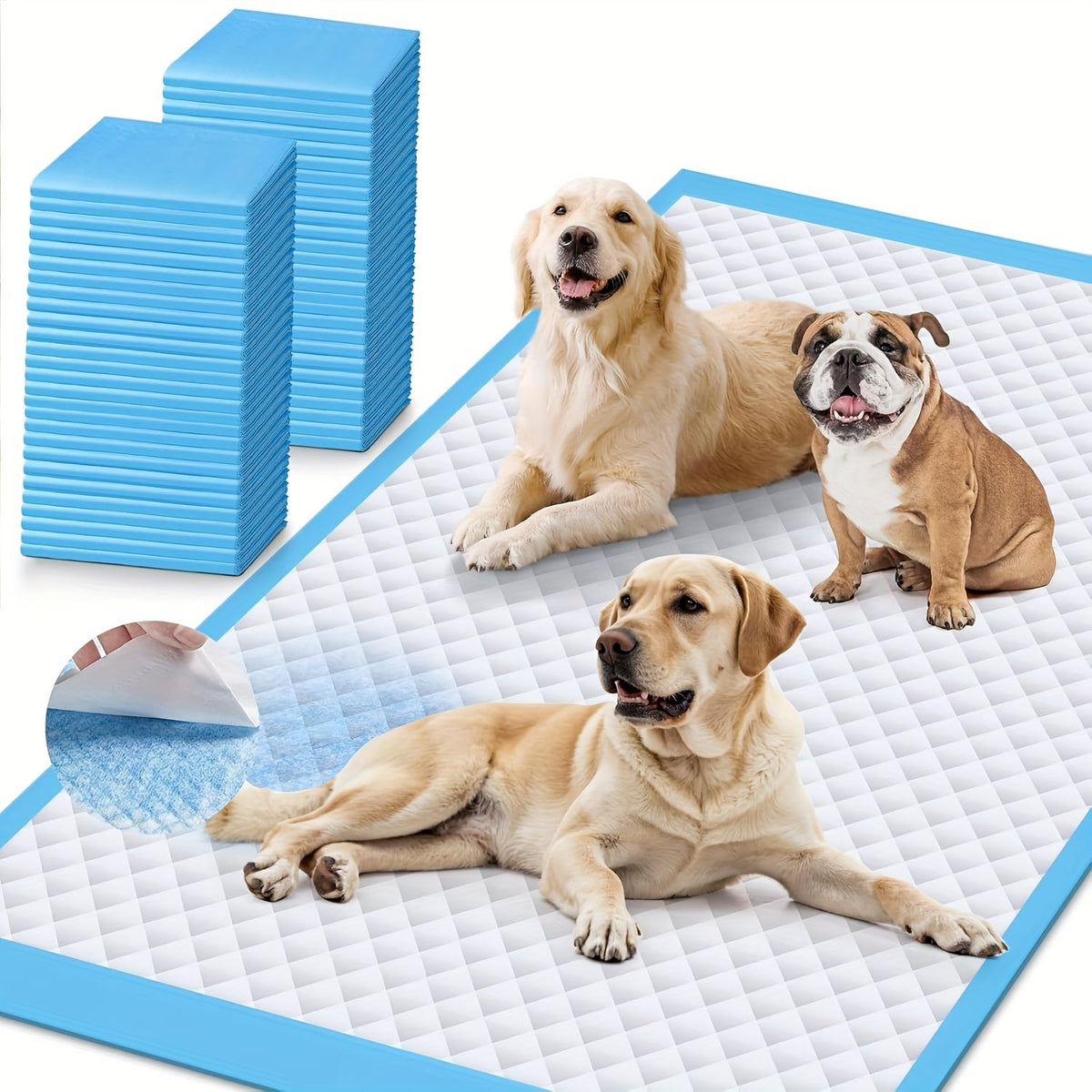 Tapis de propreté XXXL pour chiens, extra larges, 8 couches, super absorbants et anti-fuites – Alèses jetables pour chiots, idéales pour voitures, cages et canapés, tailles multiples 80x120 cm, 80x90 cm, 145x80 cm