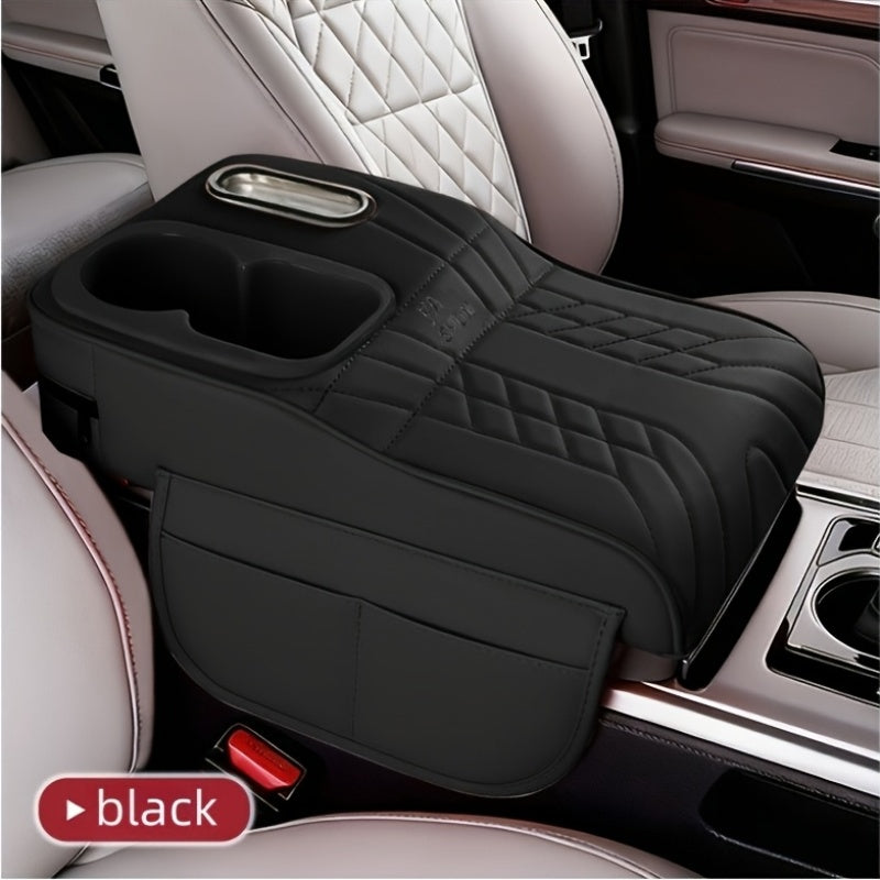 Rehausseur d'accoudoir de console centrale de voiture avec boîte à mouchoirs et porte-gobelet, organisateur de rangement, noir, beige, orange, rouge, marron, pour la plupart des voitures et SUV