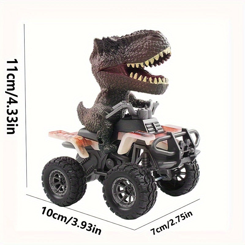 Voiture dinosaure à inertie, véhicule tout-terrain T-Rex et Tricératops pour enfants – Camion dinosaure à friction en plastique durable – Jouet d'imagination pour tout-petits et garçons de 3 ans et plus – Noir, vert, orange