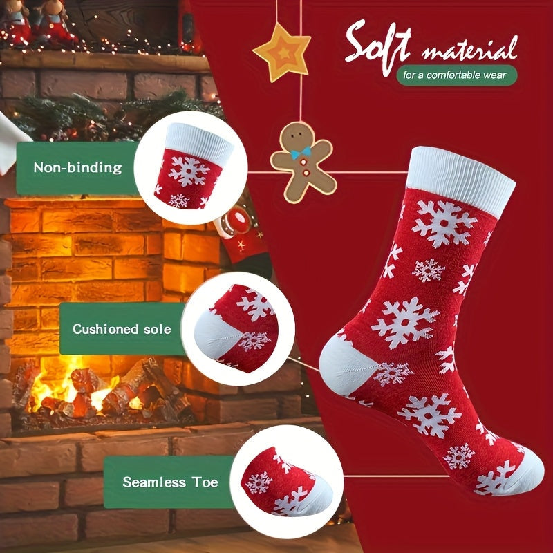 Chaussettes de Noël, 30 paires, motifs de fête amusants : rennes, Père Noël, flocons de neige, pain d'épices, sapin de Noël, chaussettes chaudes à motifs – Coffret cadeau unisexe pour hommes et femmes