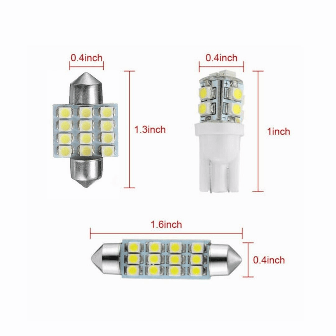Kit de 40 ampoules LED intérieures pour voiture, T10 W5W 31 mm 42 mm, 6000K blanc froid 12V, sans erreur, pour éclairage de carte, plafonnier, porte, coffre et courtoisie, ensemble de remplacement pour la plupart des voitures
