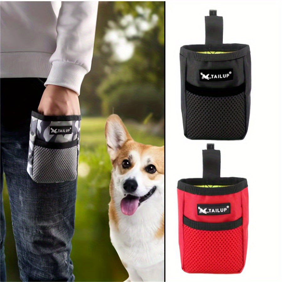 Pochette de friandises pour dressage de chien avec fermeture sécurisée – Sacoche de ceinture portable pour récompenses lors du dressage à l'obéissance et à l'agilité, alimentation du chiot en déplacement, polyester durable, noir ou rouge