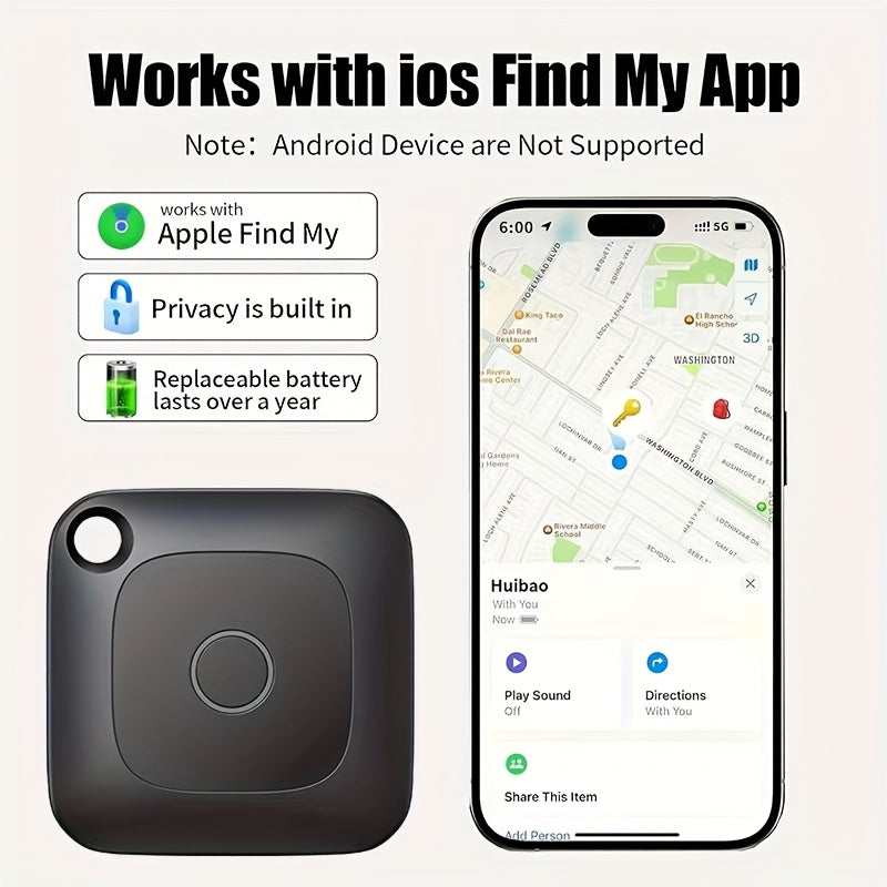 Traceur d'objets intelligent Bluetooth WeTag, mini localisateur GPS 1,43" pour clés, portefeuille, bagages, voiture, sacs – Alarme à haut décibel, contrôle par application – Pack de 1/2/4/8 – Cadeau pour voyageurs