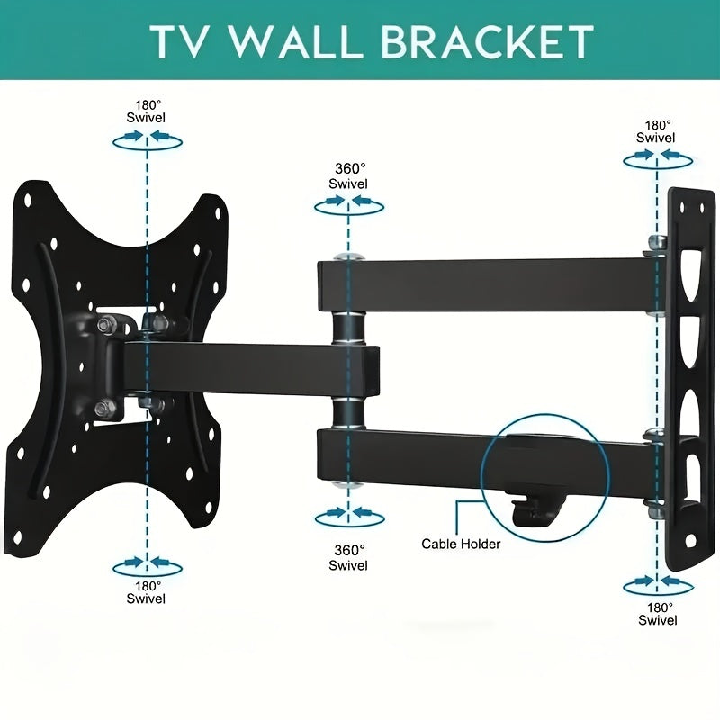 Support mural inclinable et pivotant pour téléviseurs de 26 à 60 pouces – Support universel réglable à mouvement complet pour écran plat, installation facile, compatible avec la plupart des téléviseurs LED, LCD et OLED, compatible VESA