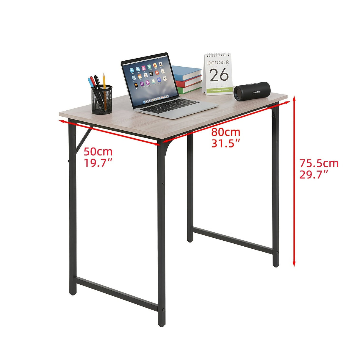Bureau d'ordinateur 32/39/47 pouces – Bureau moderne pour écriture et gaming avec cadre en métal robuste, poste de travail pour bureau à domicile, PC, ordinateur portable et moniteur, 3 tailles disponibles