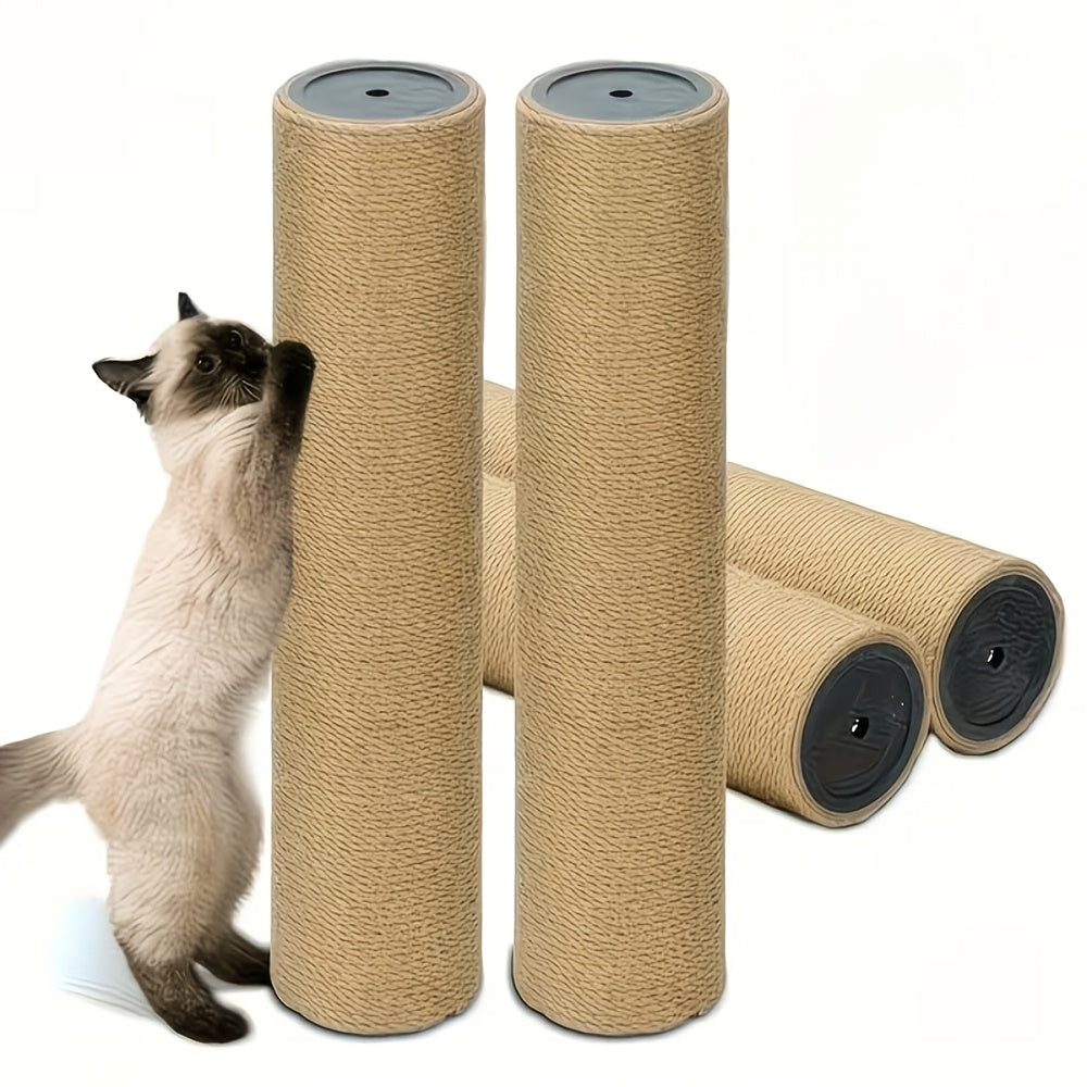 Arbre à chat 4-en-1 avec griffoir en sisal, jouet à plume, circuit à balles à deux niveaux et 6 balles en bois – Centre d'activité en bois massif anti-basculement pour chats d'intérieur, chatons et foyers multi-chats