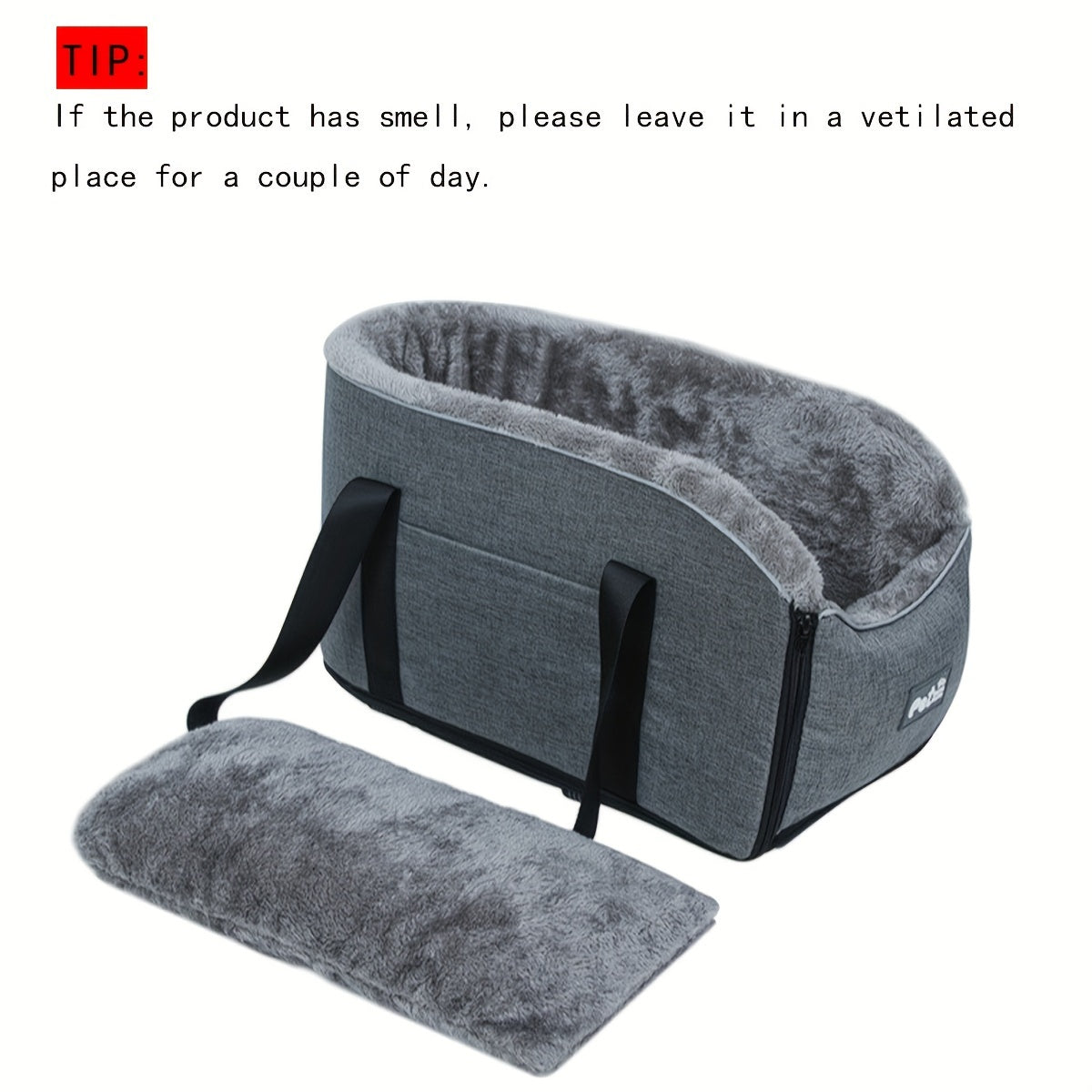 Siège rehausseur de voiture pour petits et moyens animaux – Sac de transport portable avec boucle de sécurité, vue surélevée, construction en polyester pour chiens et chats en voiture