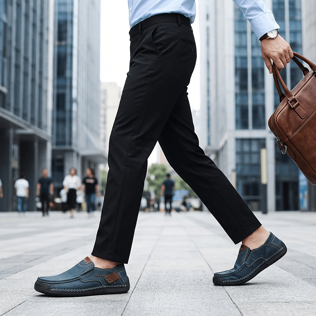 Mocassins de conduite cousus main pour homme, chaussures à enfiler légères et respirantes – Mocassins décontractés style bateau pour le travail, les voyages, la marche et l'extérieur, tailles US 4–12,5