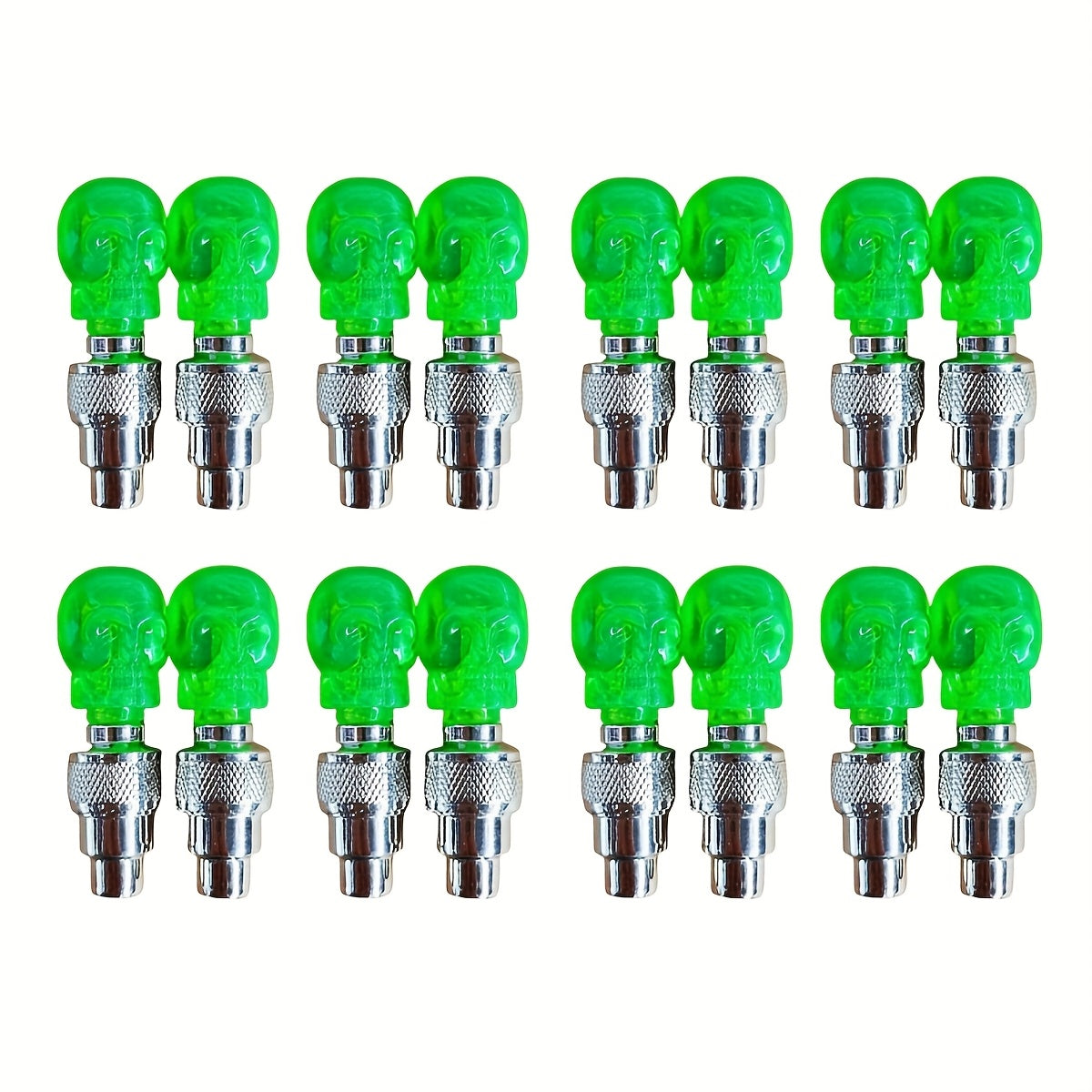 Bouchons de valve de pneu LED avec effet lumineux respirant et cheval au galop, 4/8/16 pièces, capuchons de valve de roue lumineux pour voiture, moto, vélo – Lumière de roue « Wind Fire », protection UV et antidéflagrante – Vert, rouge, bleu, squelette