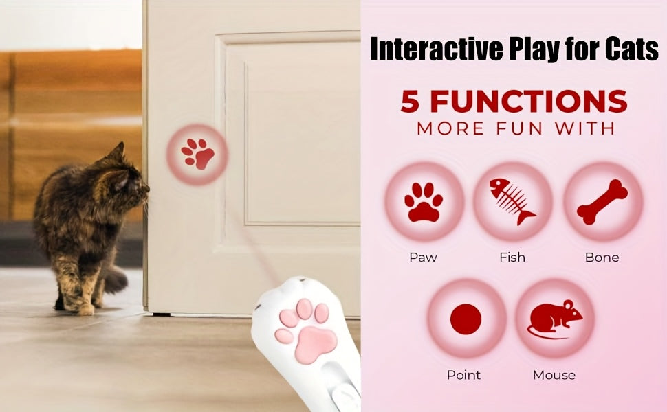 Jouet interactif 7-en-1 pour chat, rechargeable par USB – 7 modes de jeu pour chats et chiens d'intérieur, jouet d'exercice pour la chasse, souris bonus incluse, cadeau idéal pour Noël et les anniversaires des animaux de compagnie