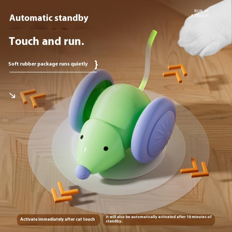 Jouet pour chat souris électrique intelligente à détection automatique - Jouet interactif pour chaton, anti-ennui, divertissement autonome, jouet pour chat à mouvement automatique, exercice et jeu mains libres pour chats d'intérieur