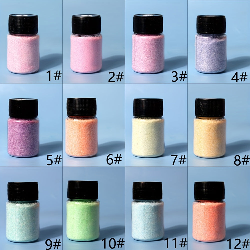 Set de paillettes holographiques 12 couleurs – Poudre scintillante fine pour nail art, corps, visage, résine et projets créatifs | Cadeau de Noël et Halloween