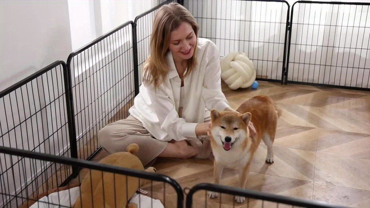 Parc portable pour chiens 8/16 panneaux, enclos d'exercice robuste pour animaux, pour grands, moyens et petits chiens, utilisation intérieure/extérieure, camping en VR, jardin, cour, parc pour chiots, lapins et autres animaux