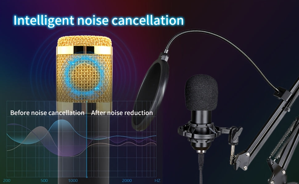 Kit de studio d'enregistrement pour podcast BM-800 avec carte son live, changeur de voix et écouteurs – Kit d'interface audio complet pour streaming, vlogging et diffusion en direct, plusieurs modèles disponibles