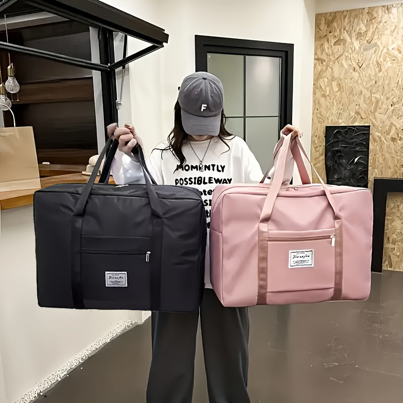 Grand sac fourre-tout de voyage de 67 litres (17,7 gallons) – Sac de sport portable, sac de week-end et de nuit pour femmes et hommes – Violet, rose surdimensionné et noir surdimensionné