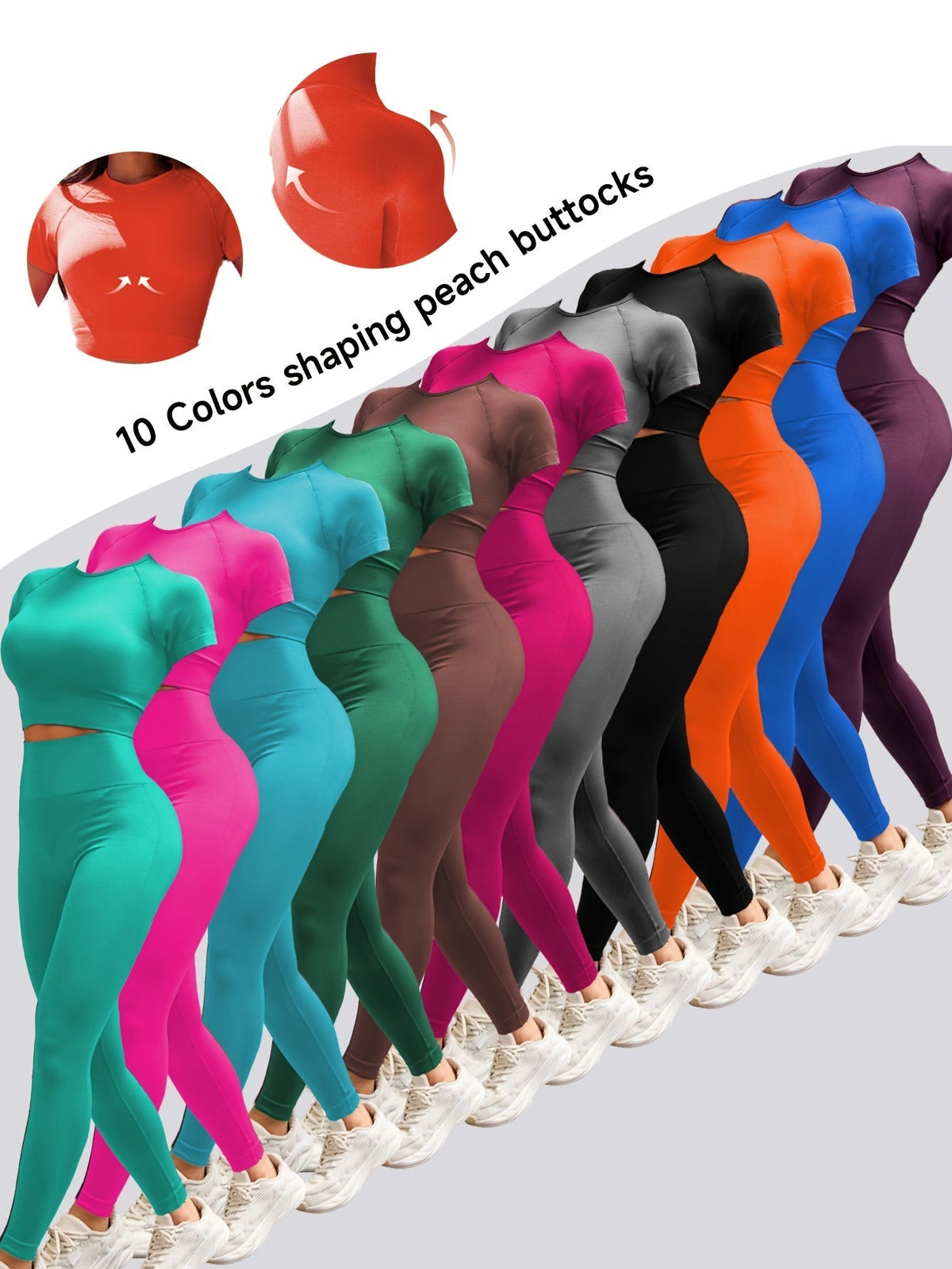 Ensemble de yoga deux pièces pour femme, débardeur et pantalon de yoga taille haute, gainant et sculptant, couleur unie - Tenue de sport pour yoga, cyclisme, salle de sport et fitness