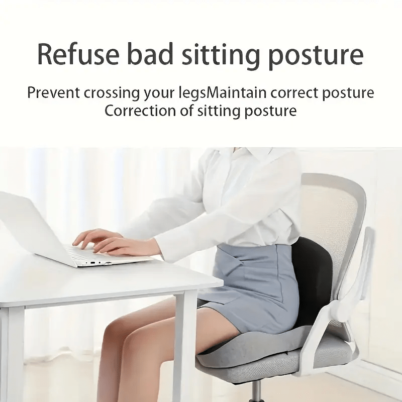 Coussin de siège ergonomique en mousse à mémoire de forme avec soutien lombaire – Coussin antidérapant pour chaise de bureau, fauteuil gaming et siège de voiture pour soulager les douleurs aux hanches et au coccyx, confort prolongé en position assise