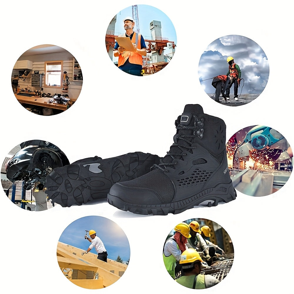 Steel Toe Boots for Men & Women β Waterproof Work Construction Safety Shoes with Anti-Piercing Kevlar Midsole, Non-Slip Rubber Sole, ASTM F2413-18 Compliant, Sizes US 4.5β13.5, Black