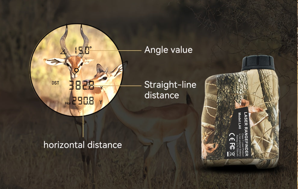 Télémètre laser 1200 yards – Grossissement 6X, rechargeable, compensation de pente, verrouillage de drapeau, mesure de vitesse et d'altitude, design camouflage pour golf et chasse