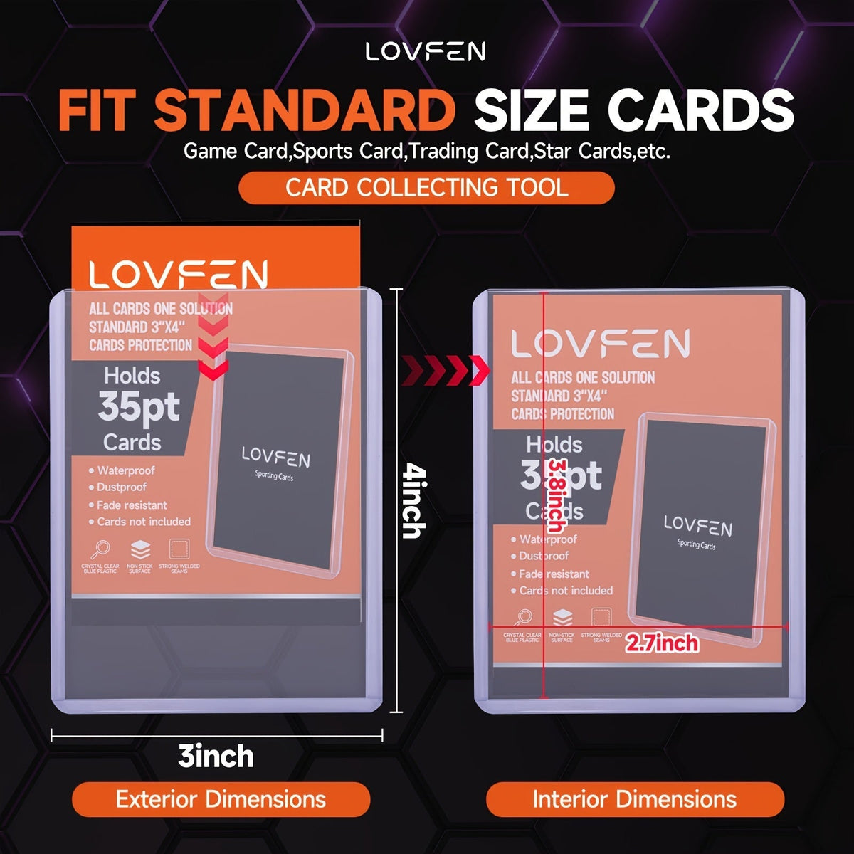 Lot de 200 protecteurs rigides pour cartes à collectionner, 3x4 pouces, avec pochettes souples, pour cartes de sport (baseball, football, basket-ball), cartes à jouer (TCG, Pokémon) et cadeaux de collection