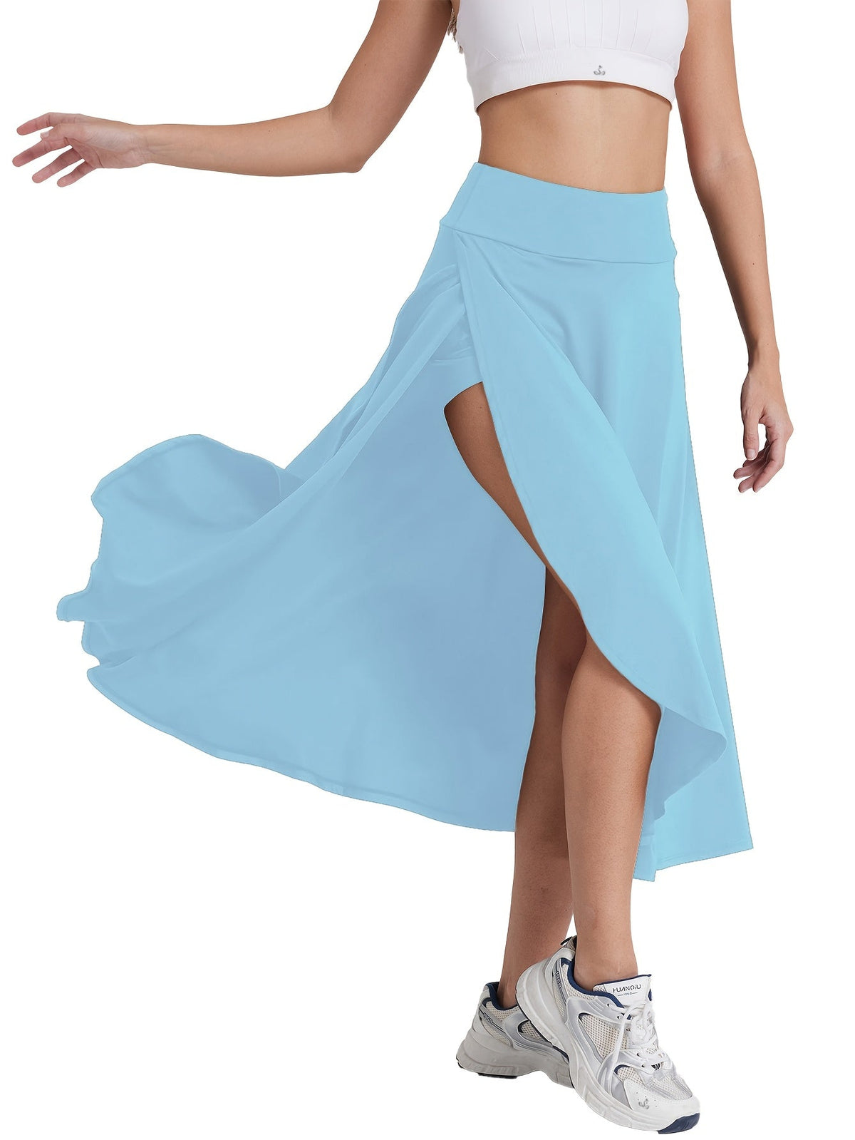 Jupe-short 2 en 1 taille haute pour femme avec short intégré et poches – Jupe de tennis de sport légère et extensible pour le fitness, la gym et le quotidien, XS-XXL, coloris variés