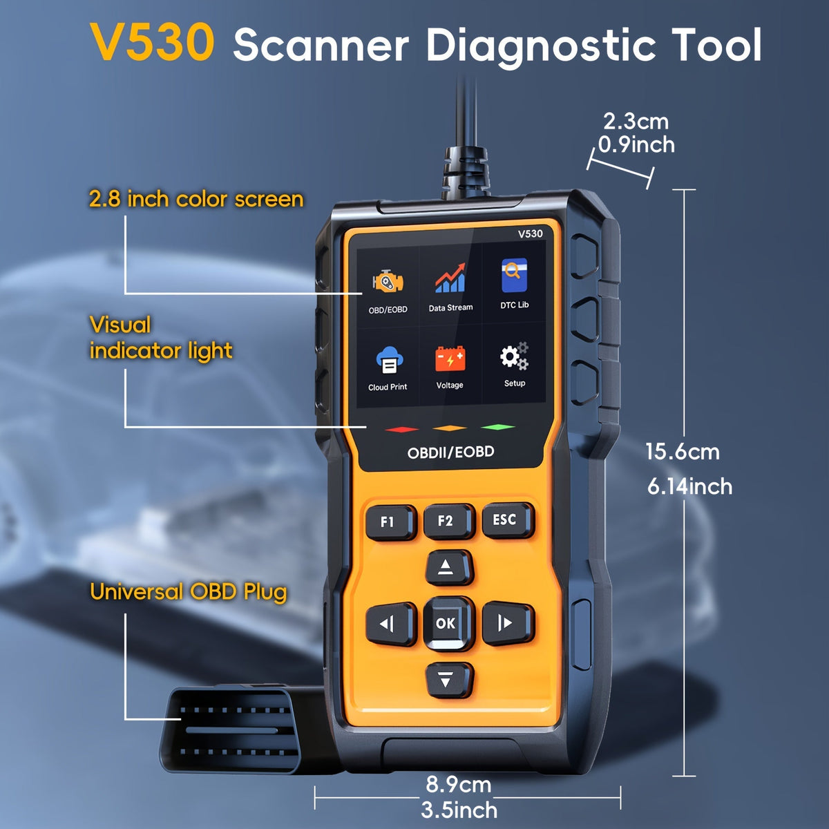 Outil de diagnostic OBD2 professionnel, lecteur de codes défaut moteur avec réinitialisation, modes 6 et 8, préparation I/M - Valise de diagnostic automobile universelle pour tous les véhicules OBDII depuis 1996