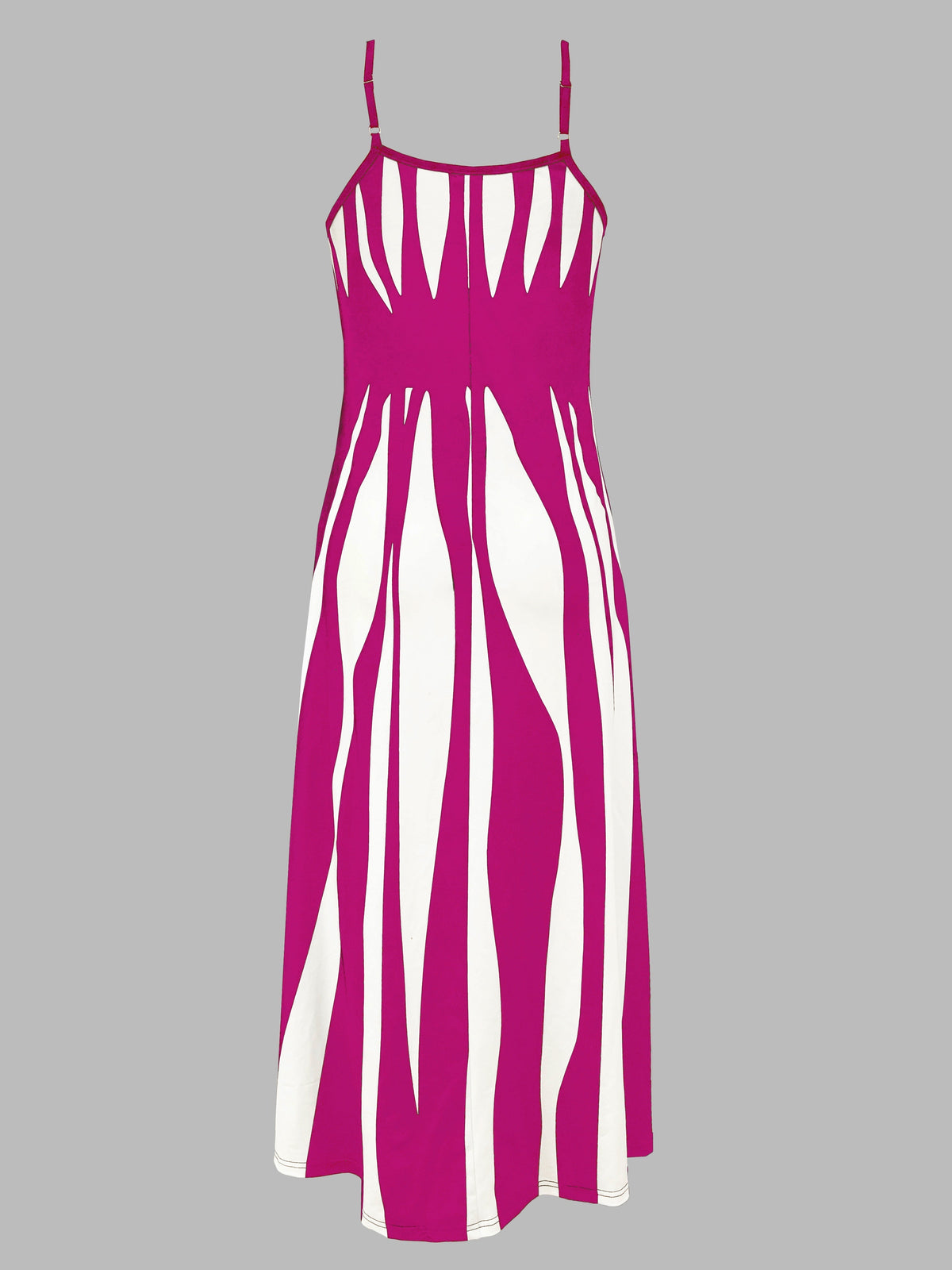 Robe décontractée à imprimé, col en V et bretelles spaghetti pour femme – Robe midi extensible en maille 100 % polyester pour toutes les saisons (printemps, été, automne, hiver)