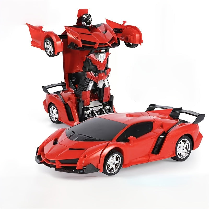 Voiture télécommandée robot 2-en-1 à l'échelle 1:18, transformation en un clic, dérapage à 360°, voiture robot radiocommandée 2,4 G avec lumières LED pour enfants garçons de 3 ans et plus, cadeau d'anniversaire