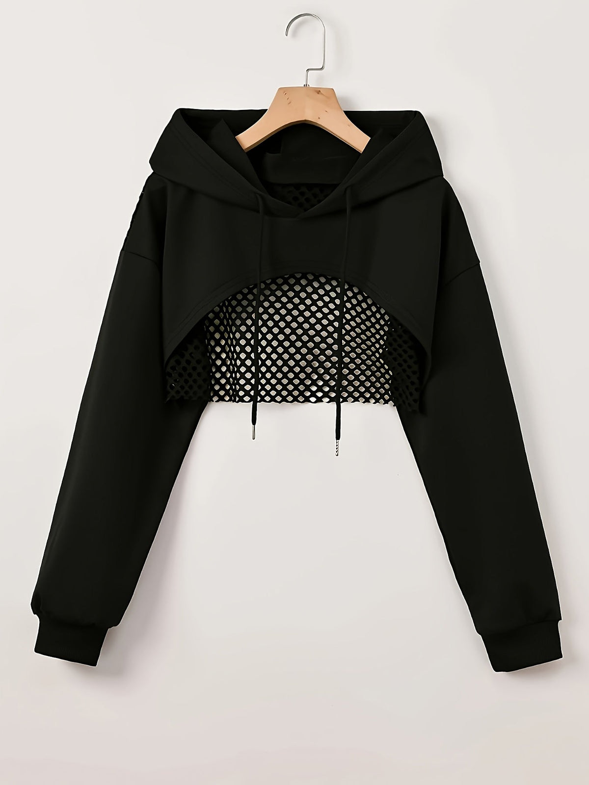 Sweat à capuche en maille pour femme, style urbain américain uni, veste tendance style « sweet spicy », noir, blanc, XS S M L XL XXL
