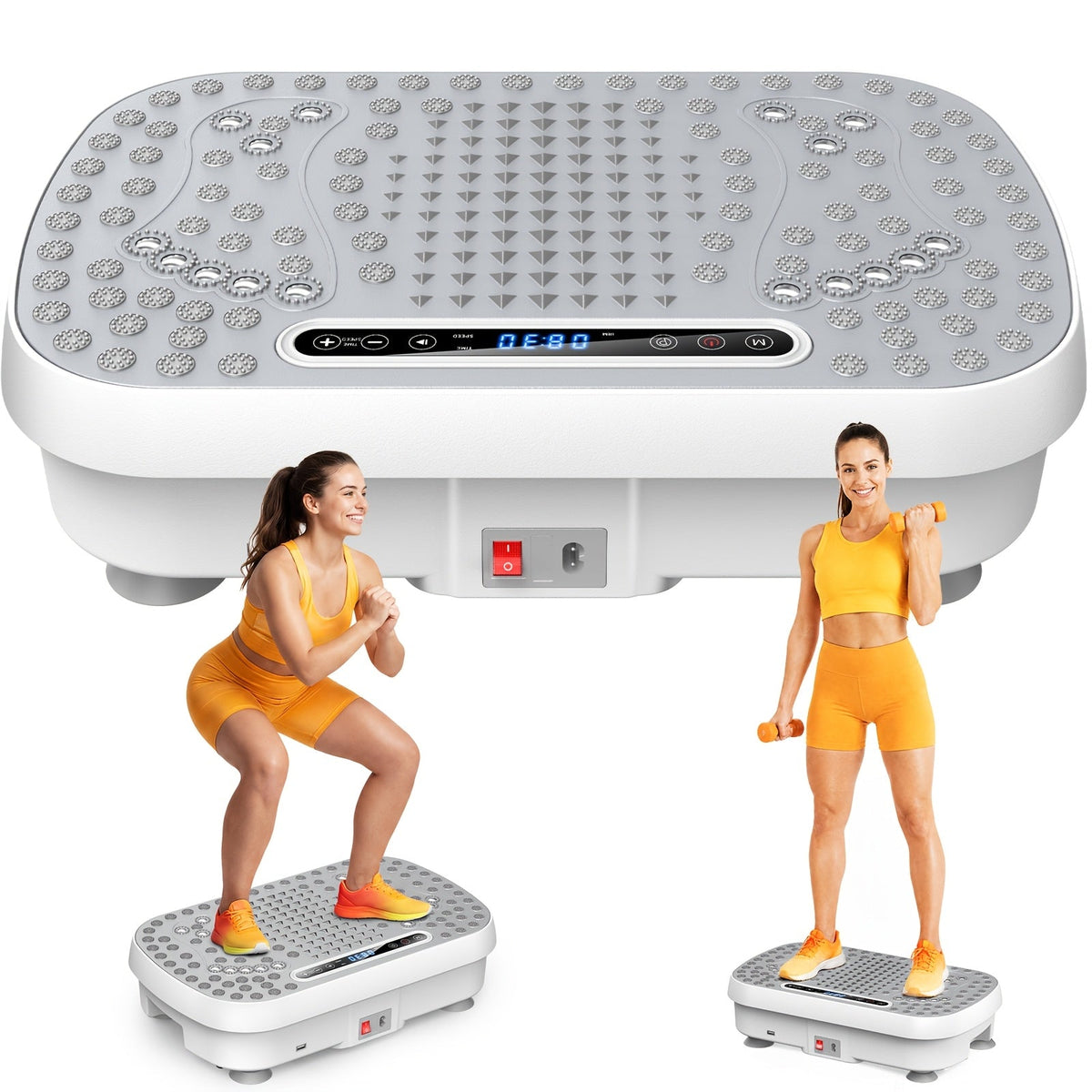 Plateforme vibrante pour entraînement complet du corps, appareil de fitness pour drainage lymphatique, moteur silencieux, contrôle de vitesse réglable, équipement d'exercice pour salle de sport à domicile pour perte de poids et tonification musculaire