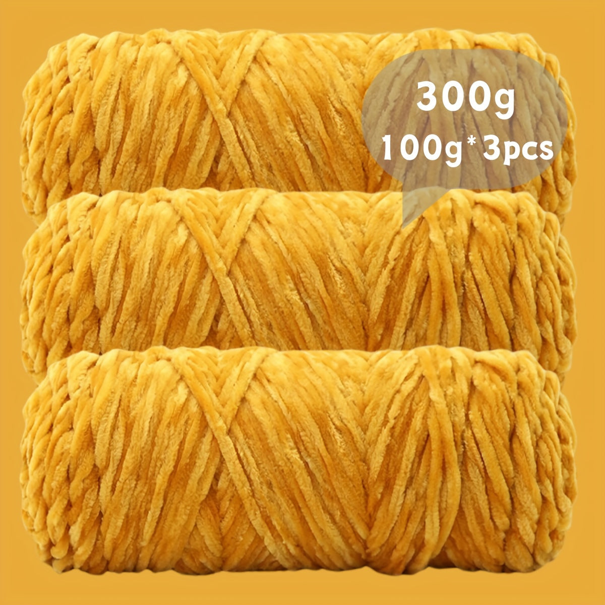 Fil chenille velours, lot de 3 pelotes de 300 g (3 x 100 g), laine douce et épaisse pour tricot et crochet, 47 couleurs, idéal pour débutants, artisanat de luxe pour pulls, écharpes, bonnets, poupées, sacs, amigurumi et projets DIY