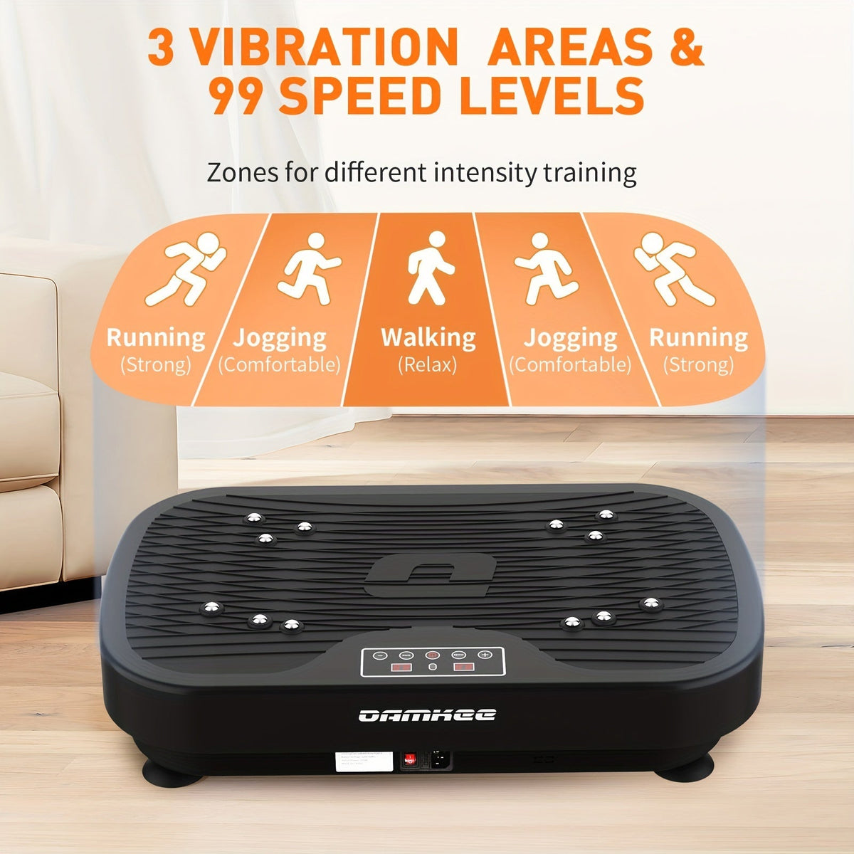 Plateforme vibrante pour la perte de poids et le drainage lymphatique – Appareil d'entraînement complet du corps avec 99 à 200 niveaux de vitesse, moteur silencieux, salle de sport portable à domicile, tonification musculaire, capacité de 150 kg