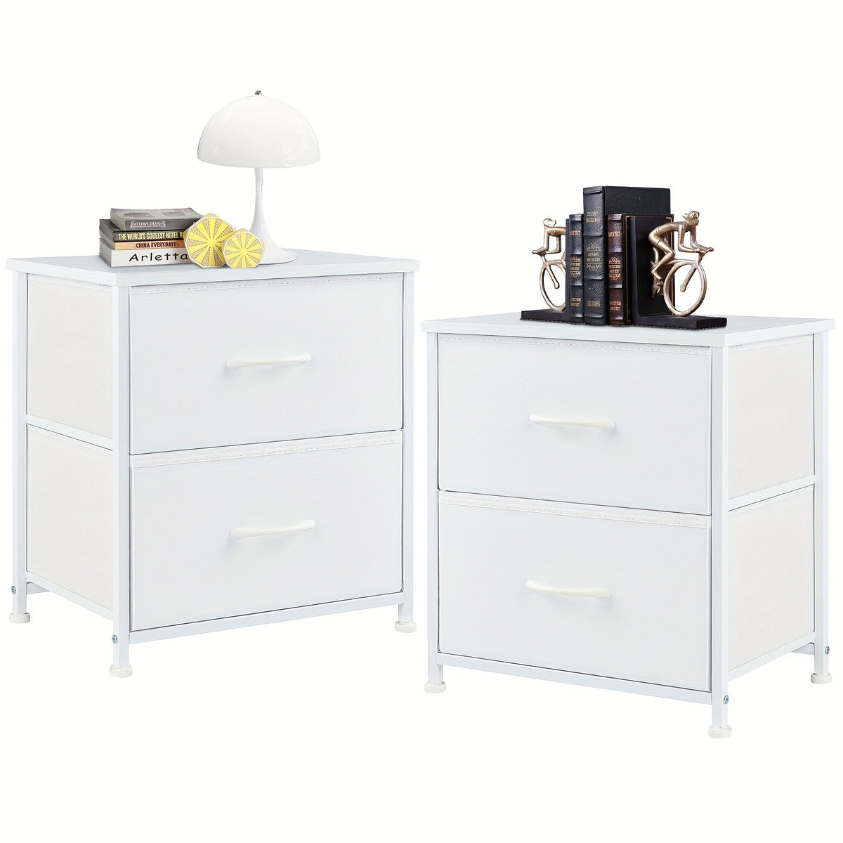 Meuble à tiroirs avec cadre en métal et dessus en bois massif – Organisateur de rangement pour bureau à domicile, 2 à 10 tiroirs, assemblage requis – Blanc, gris, noir, brun rustique – Caisson de rangement pour chambre, salon et bureau