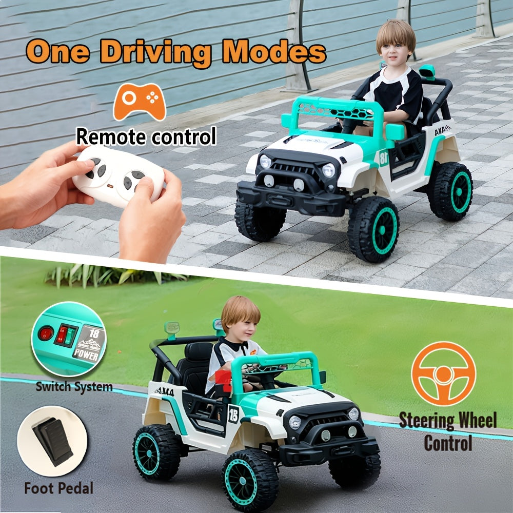 Voiture électrique pour enfants 12V avec télécommande parentale – Véhicule électrique à batterie avec suspension à ressorts, lumières LED, lecteur de musique, ceinture de sécurité, pour garçons et filles de 3 à 8 ans