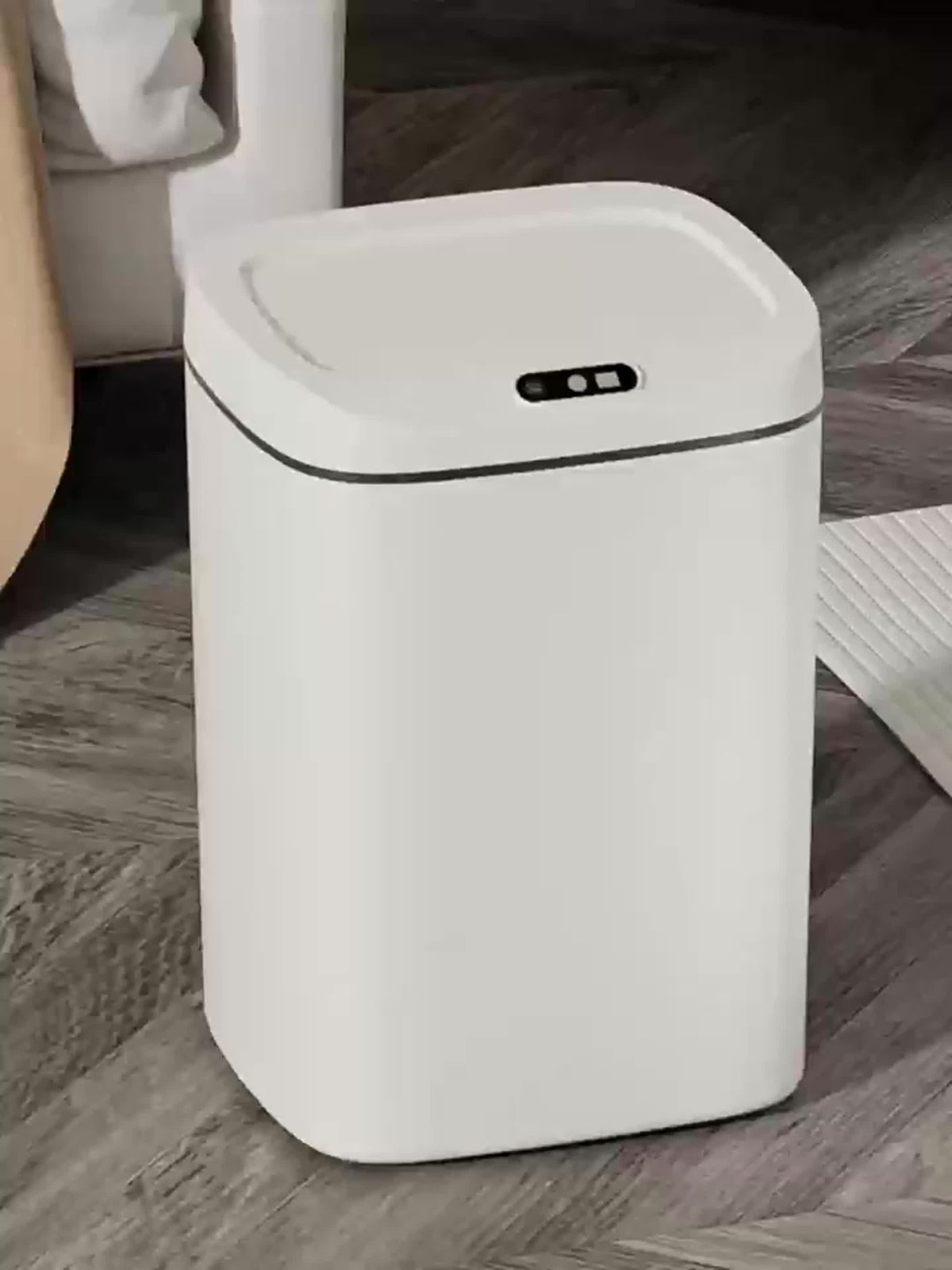 Poubelle intelligente à induction avec couvercle hermétique et technologie anti-odeurs, interrupteur tactile, capteur automatique mains libres, facile à nettoyer pour bureau, salle de bain, chambre et cuisine