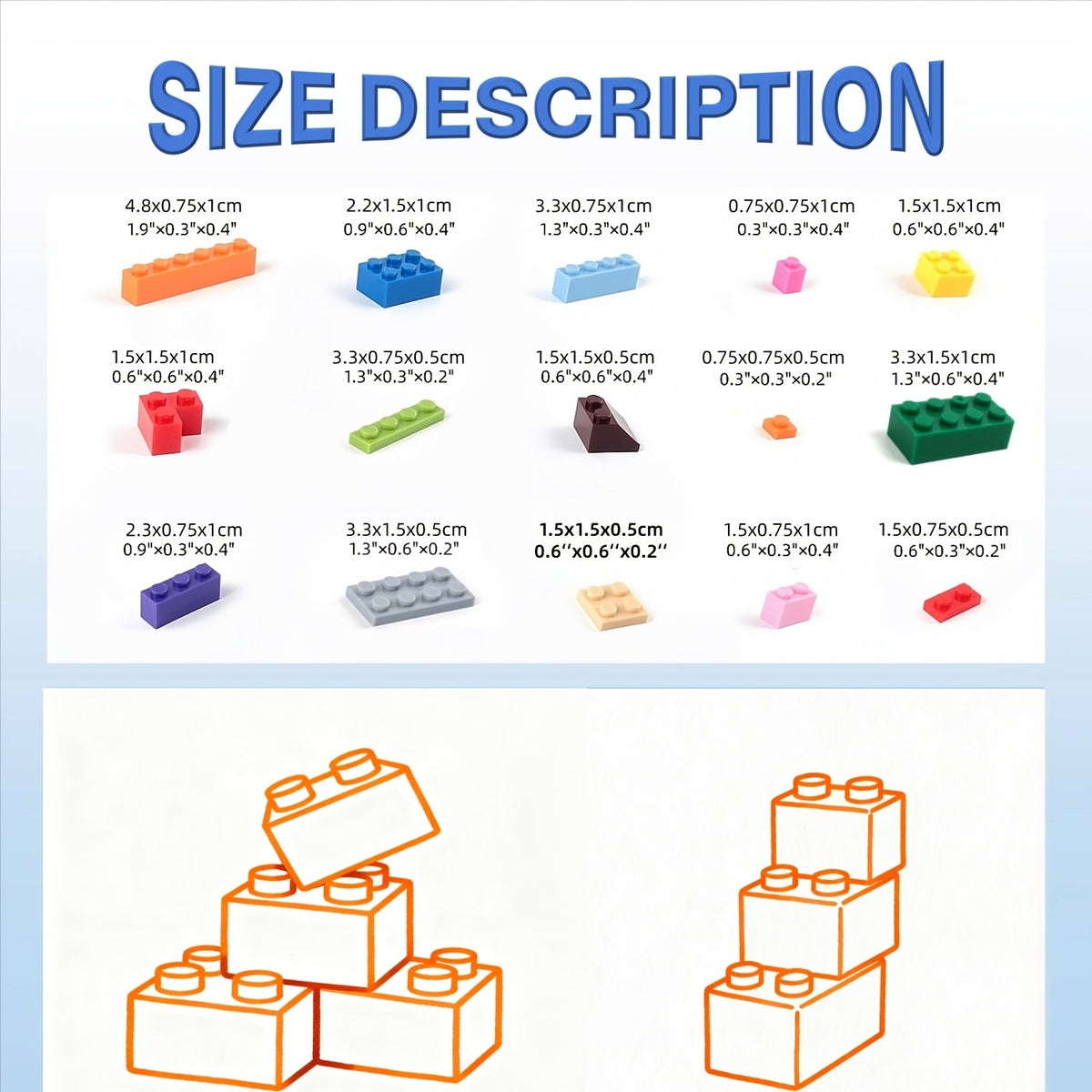 Lot de 500 briques de construction éducatives pour enfants, jeu de construction DIY à petites particules emboîtables, favorise la créativité et l'imagination, cadeau pour garçons et filles dès 3 ans (maternelle)