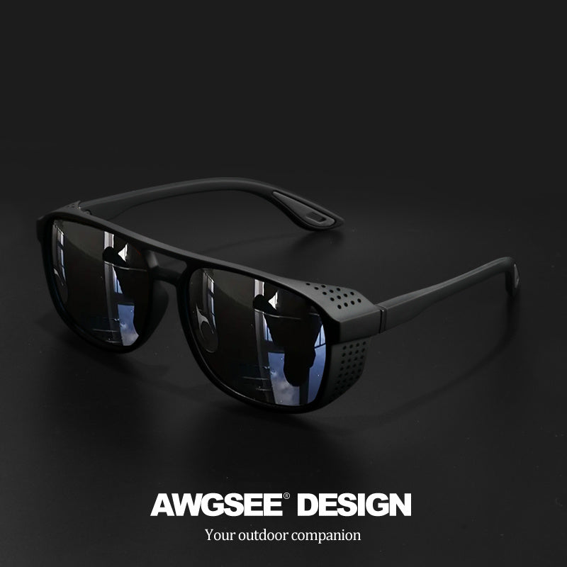 Lunettes de soleil sport polarisées Steampunk pour hommes et femmes – Verres HD UV400 pour le cyclisme, la course, la pêche et la conduite, monture durable avec découpes latérales, lunettes de sport en plein air