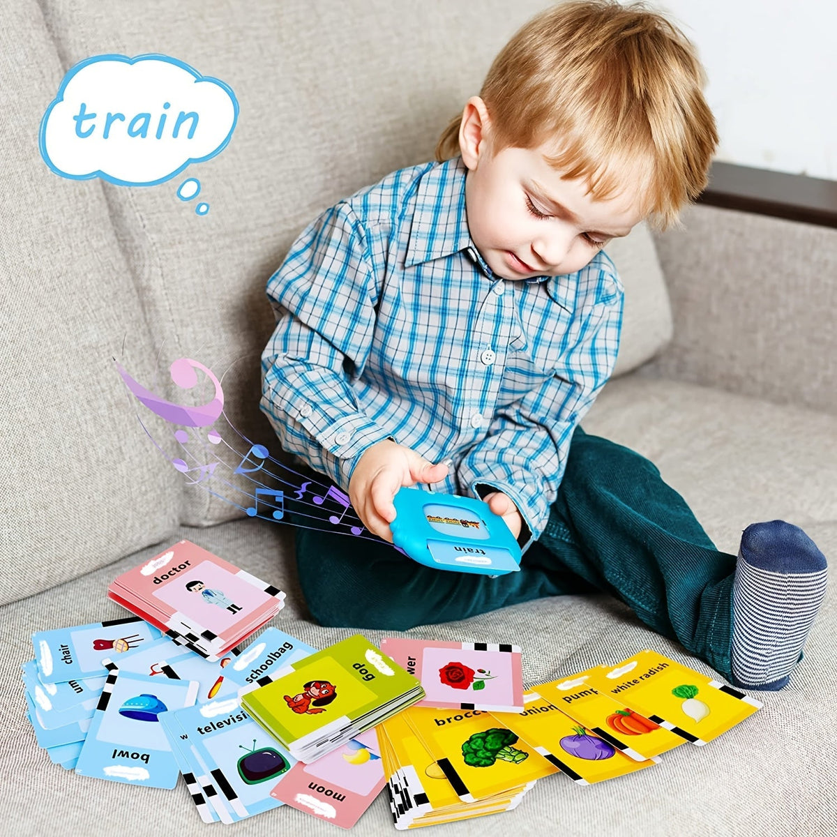 Cartes flash parlantes pour enfants d'âge préscolaire de 3 à 6 ans – Appareil d'apprentissage des langues de 224 à 510 mots, jouet éducatif sensoriel d'orthophonie pour autisme, garçons et filles, bleu, vert, rose