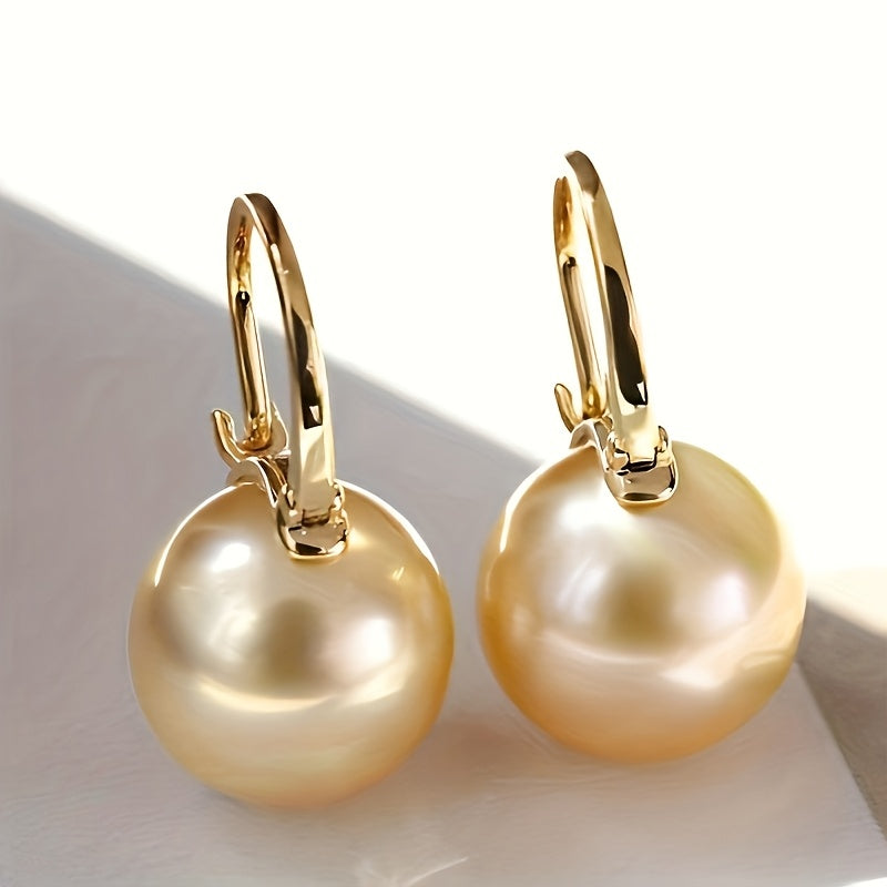 Boucles d'oreilles pendantes en argent sterling 925 avec perles pour femmes – Design rond rétro et élégant, hypoallergéniques, légères, parfaites pour le quotidien, les fêtes et les cadeaux
