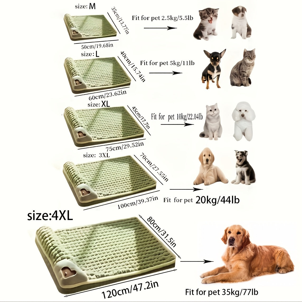 Lit pour chien et chat épais - Canapé pour animaux lavable et déhoussable, tapis de couchage pour chiens et chats, très grande taille disponible, fond antidérapant, tapis en peluche douillet pour animaux d'intérieur