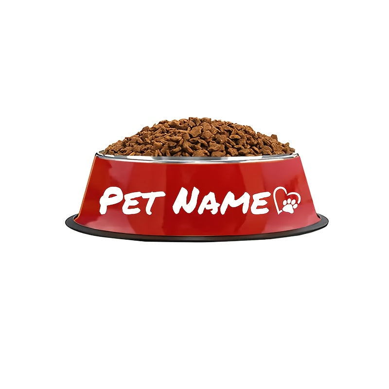 Gamelle personnalisée en acier inoxydable pour chien et chat - Bol gravé au nom de votre animal avec motif patte, cœur et couronne, antidérapante, 200 ml / 400 ml / 1000 ml, écuelle pour nourriture et eau, idée cadeau